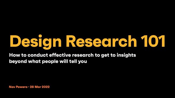 Design Research 101 presentation title slide